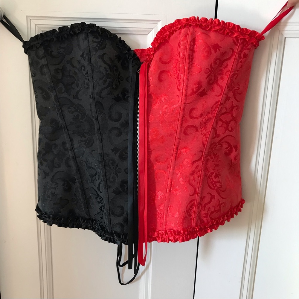 Black and red corset
